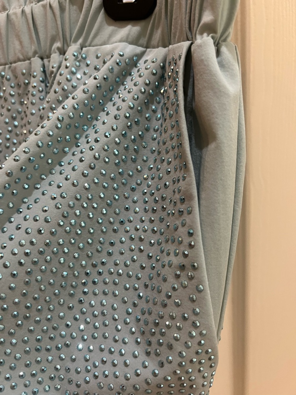 QUEEN OF SPARKLES Light Blue Crystal-Embellished Circle Skirt/Skort - Picture 3 of 6